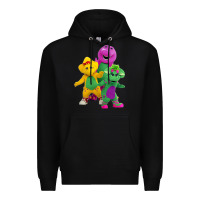 Black new 755 barney and friends cute Premium Hoodie - SnappyArt