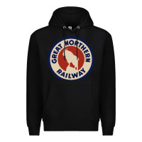 Black Great Northern Railroad Premium Hoodie - SnappyArt