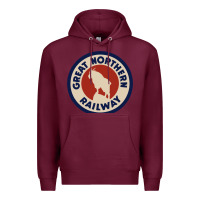 Burgundy Great Northern Railroad Premium Hoodie - SnappyArt