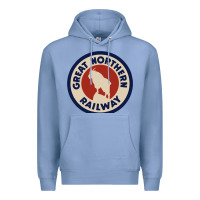 Colony Blue Great Northern Railroad Premium Hoodie - SnappyArt