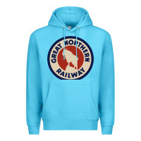 Ocean Blue Great Northern Railroad Premium Hoodie - SnappyArt