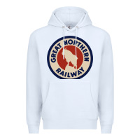 White Great Northern Railroad Premium Hoodie - SnappyArt