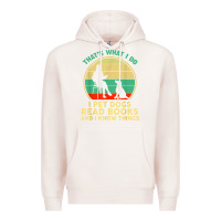 Pale Pink that what i do i pet dogs read books and i know things t shirt Premium Hoodie - SnappyArt