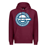 Burgundy Laughing Man GHOST IN THE SHELL Classic Premium Hoodie - SnappyArt