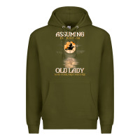 Army Green assuming i'm just an old lady was your first mistake witch Premium Hoodie - SnappyArt