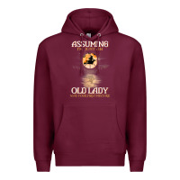 Burgundy assuming i'm just an old lady was your first mistake witch Premium Hoodie - SnappyArt