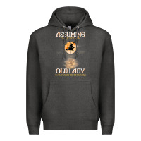 Charcoal Heather assuming i'm just an old lady was your first mistake witch Premium Hoodie - SnappyArt