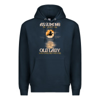 Navy assuming i'm just an old lady was your first mistake witch Premium Hoodie - SnappyArt