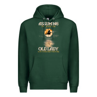 Sports Green assuming i'm just an old lady was your first mistake witch Premium Hoodie - SnappyArt