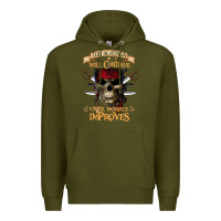 Army Green pirate the beatings will continue until morale improves Premium Hoodie - SnappyArt