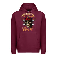Burgundy pirate the beatings will continue until morale improves Premium Hoodie - SnappyArt