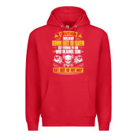 Red forklift operator get out of my way forklift driver t shirt Premium Hoodie - SnappyArt
