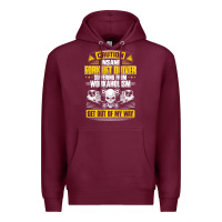 Burgundy forklift operator get out of my way forklift driver t shirt Premium Hoodie - SnappyArt