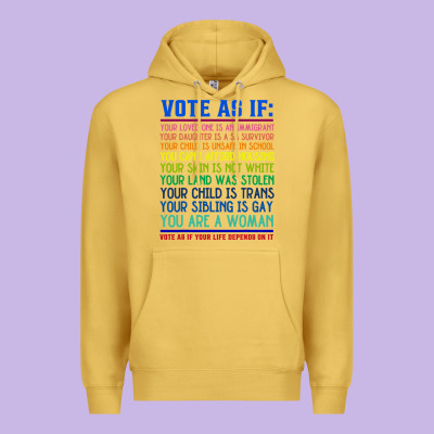 Vote As If Your Life Depends On It Human Rights Premium Hoodie Designed By Snappyart