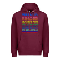 Burgundy Vote As If Your Life Depends On It Human Rights Premium Hoodie - SnappyArt