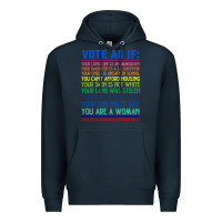 Navy Vote As If Your Life Depends On It Human Rights Premium Hoodie - SnappyArt