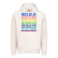 Pale Pink Vote As If Your Life Depends On It Human Rights Premium Hoodie - SnappyArt