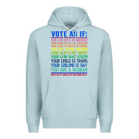 Blue Mist Vote As If Your Life Depends On It Human Rights Premium Hoodie - SnappyArt