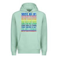 Seafoam Vote As If Your Life Depends On It Human Rights Premium Hoodie - SnappyArt