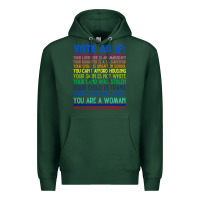 Sports Green Vote As If Your Life Depends On It Human Rights Premium Hoodie - SnappyArt