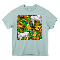 Arona St. Patricks Cow With Rainbow And Beer Seamless Heavy Core Tee - FaDigitalArtStudio