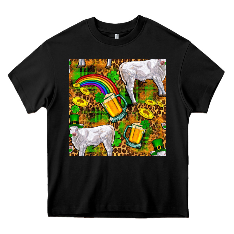 St. Patricks Cow With Rainbow And Beer Seamless Heavy Core Tee by FaDigitalArtStudio | Teevron