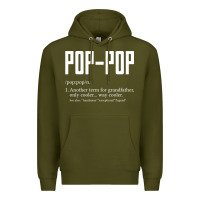 Army Green Pop Pop Gifts Grandpa Fathers Day Pop-Pop Premium Hoodie - SnappyArt