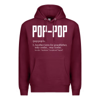 Burgundy Pop Pop Gifts Grandpa Fathers Day Pop-Pop Premium Hoodie - SnappyArt