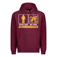 Burgundy mens my dad is a drummer your dad not drum player father's day t shirt Premium Hoodie - SnappyArt