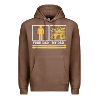 Chestnut mens my dad is a drummer your dad not drum player father's day t shirt Premium Hoodie - SnappyArt