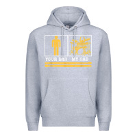 Heather Grey mens my dad is a drummer your dad not drum player father's day t shirt Premium Hoodie - SnappyArt