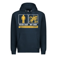Navy mens my dad is a drummer your dad not drum player father's day t shirt Premium Hoodie - SnappyArt