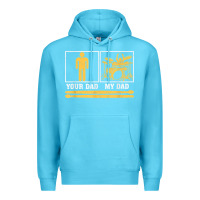 Ocean Blue mens my dad is a drummer your dad not drum player father's day t shirt Premium Hoodie - SnappyArt