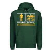 Sports Green mens my dad is a drummer your dad not drum player father's day t shirt Premium Hoodie - SnappyArt