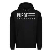 Black Purge And Purify Graphic Premium Hoodie - SnappyArt