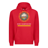 Red new hampshire state flag new Premium Hoodie - SnappyArt