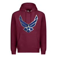 Burgundy US Air Force USAF Premium Hoodie - SnappyArt