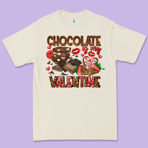 Chcolate Is My Valentine Premium Tee Designed By Cowhidedigitalart