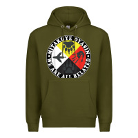 Army Green native american medicine wheel, mitakuye oyasin t shirt Premium Hoodie - SnappyArt