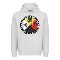 Dove Grey native american medicine wheel, mitakuye oyasin t shirt Premium Hoodie - SnappyArt