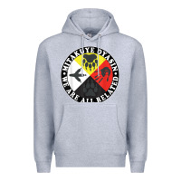 Heather Grey native american medicine wheel, mitakuye oyasin t shirt Premium Hoodie - SnappyArt