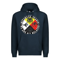 Navy native american medicine wheel, mitakuye oyasin t shirt Premium Hoodie - SnappyArt