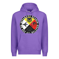 Purple native american medicine wheel, mitakuye oyasin t shirt Premium Hoodie - SnappyArt