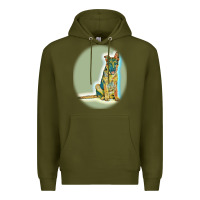 Army Green German Shepherd isolated on whot. Premium Hoodie - SnappyArt