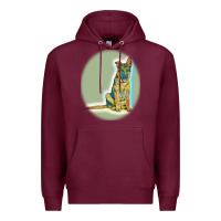 Burgundy German Shepherd isolated on whot. Premium Hoodie - SnappyArt