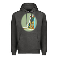 Charcoal Heather German Shepherd isolated on whot. Premium Hoodie - SnappyArt