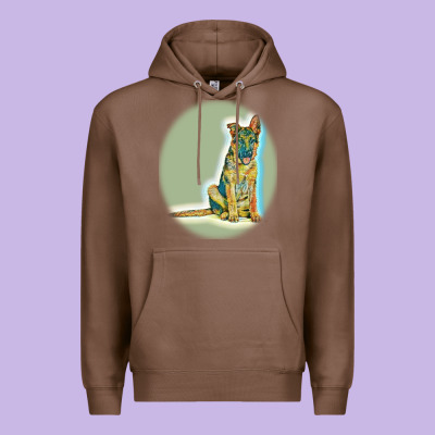 German Shepherd Isolated On Whot. Premium Hoodie Designed By Snappyart
