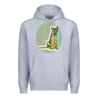 Heather Grey German Shepherd isolated on whot. Premium Hoodie - SnappyArt