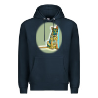 Navy German Shepherd isolated on whot. Premium Hoodie - SnappyArt