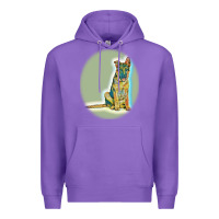 Purple German Shepherd isolated on whot. Premium Hoodie - SnappyArt